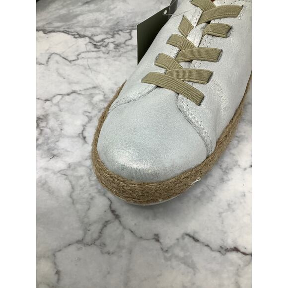 Spring Step Size 39 Silver Metallic Eloya Leather Sneaker Espadrille Trim D3-3 - Picture 10 of 12